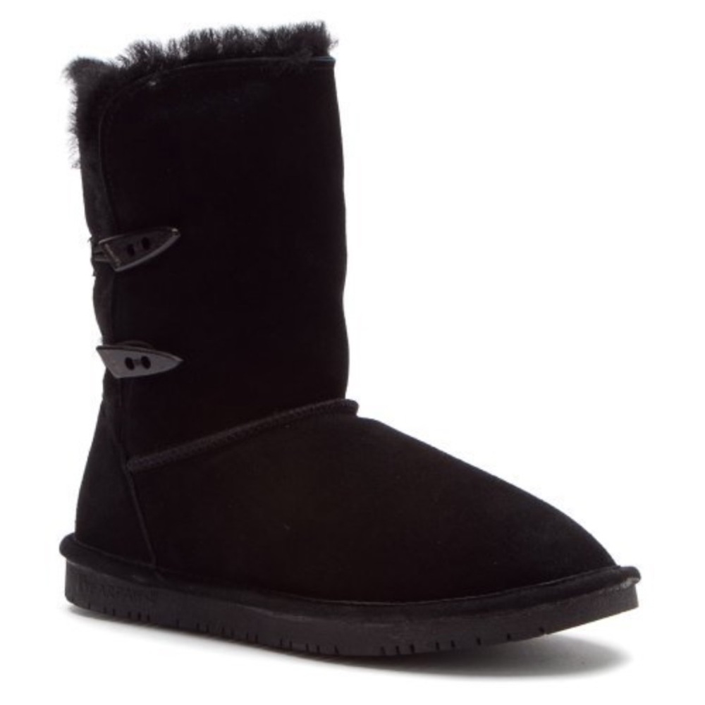 BearPaw Black Suede Toggle Boots